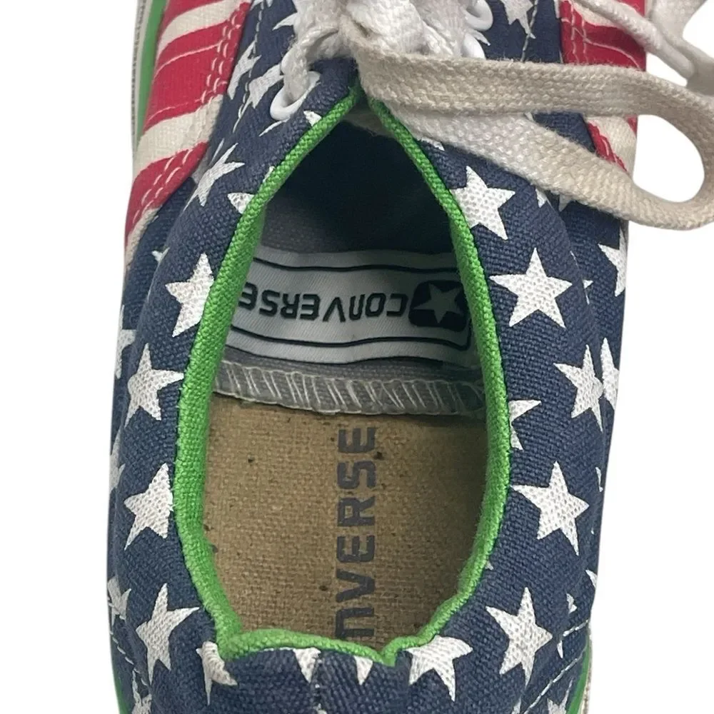Made In USA Converse All Star American Flag Low Tops Men 5.5 Women 7.5 Sneakers